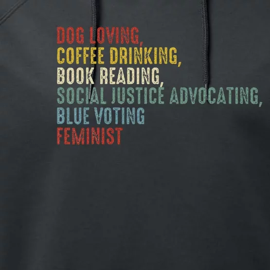 Dog Loving Coffee Drinking Book Reading Social Justice Performance Fleece Hoodie