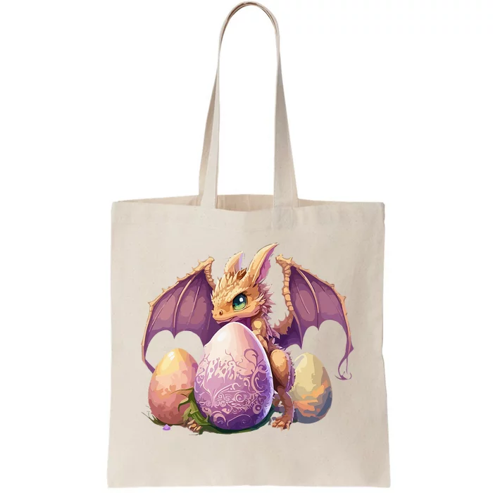 Dragon  Lover Collecting Easter Eggs  Cute Dragons Tote Bag