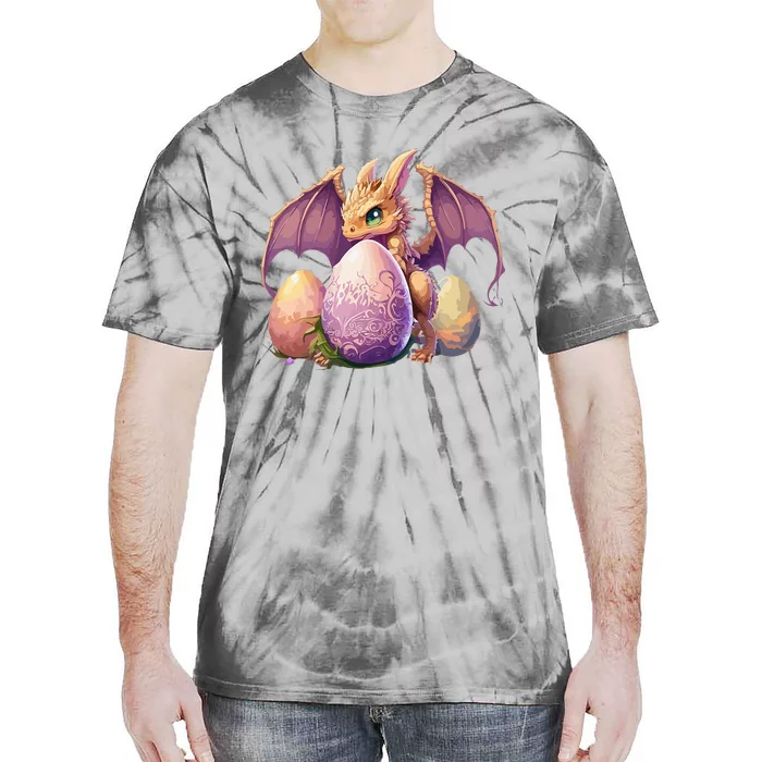 Dragon  Lover Collecting Easter Eggs  Cute Dragons Tie-Dye T-Shirt