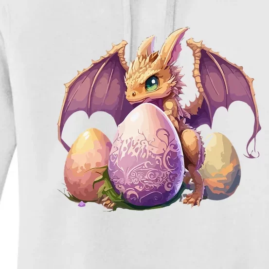 Dragon  Lover Collecting Easter Eggs  Cute Dragons Women's Pullover Hoodie