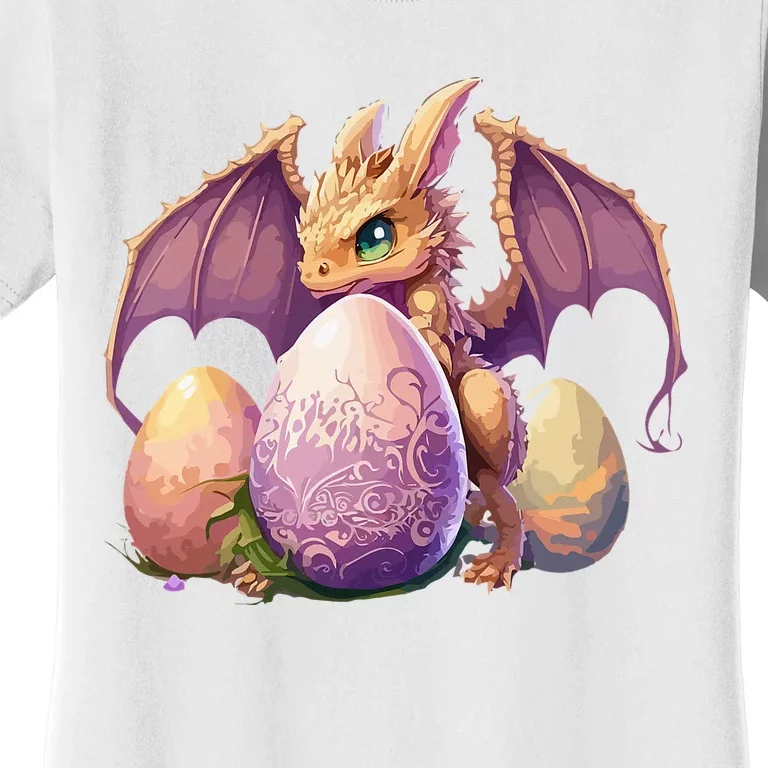 Dragon  Lover Collecting Easter Eggs  Cute Dragons Women's T-Shirt