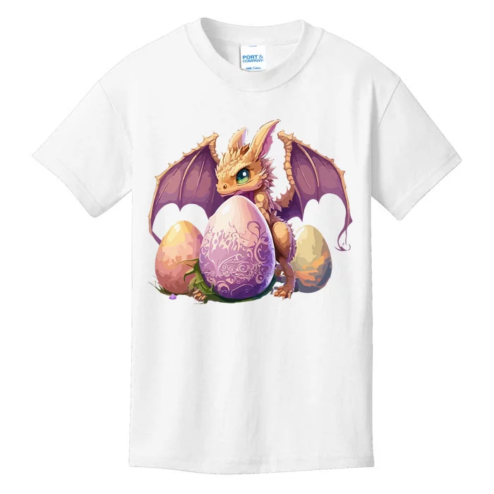 Dragon  Lover Collecting Easter Eggs  Cute Dragons Kids T-Shirt