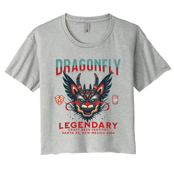 Dragonfly Legendary Craft Beer Festival Santa Fe New Mexico Women's Crop Top Tee