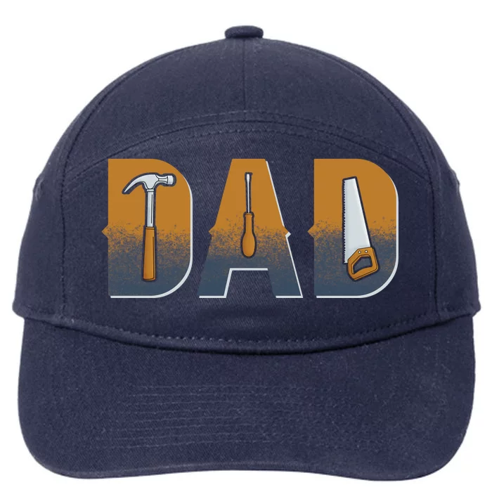 Dad Life Construction Fathers Day Builder 7-Panel Snapback Hat