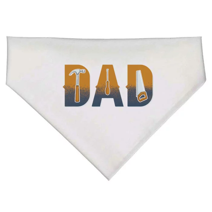 Dad Life Construction Fathers Day Builder USA-Made Doggie Bandana