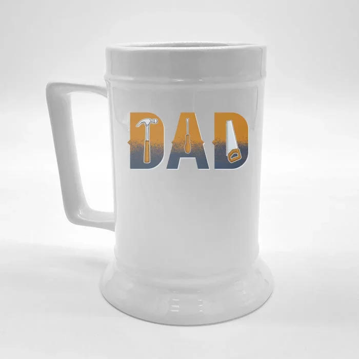 Dad Life Construction Fathers Day Builder Front & Back Beer Stein