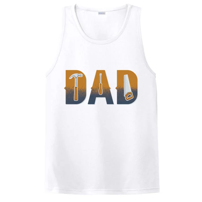 Dad Life Construction Fathers Day Builder Performance Tank