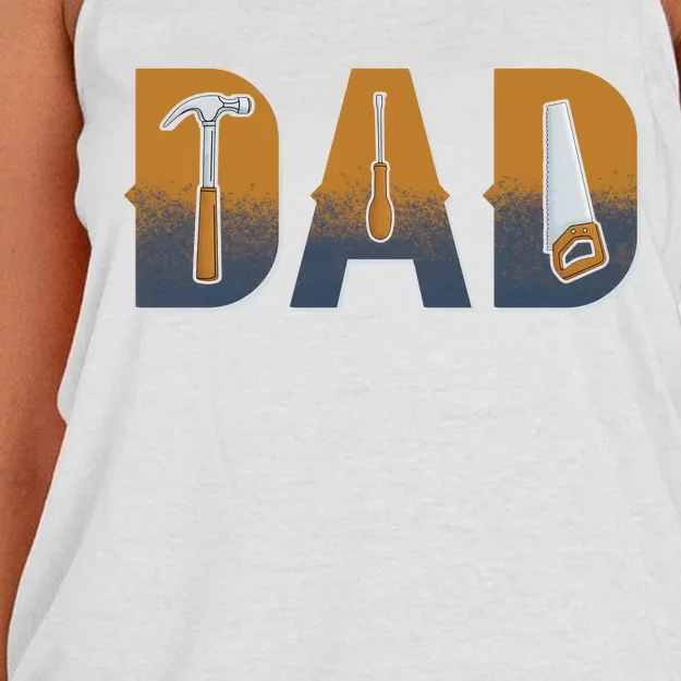 Dad Life Construction Fathers Day Builder Women's Knotted Racerback Tank