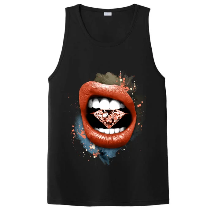 Diamond Lips Crimson Bliss 5s Matching Performance Tank