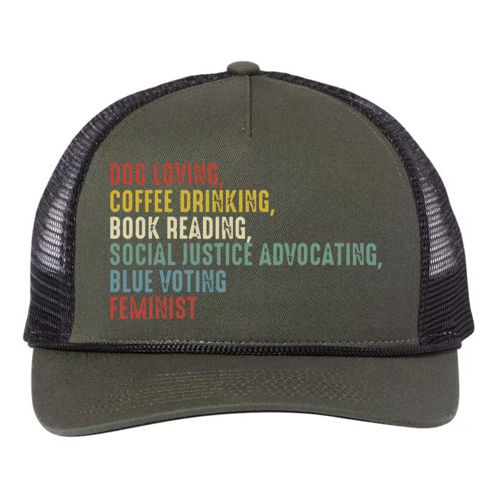 Dog Loving Coffee Drinking Book Reading Social Justice Retro Rope Trucker Hat Cap