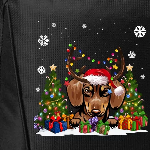 Dog Lovers Cute Dachshund Santa Hat Ugly Christmas Sweater Cute Gift City Backpack