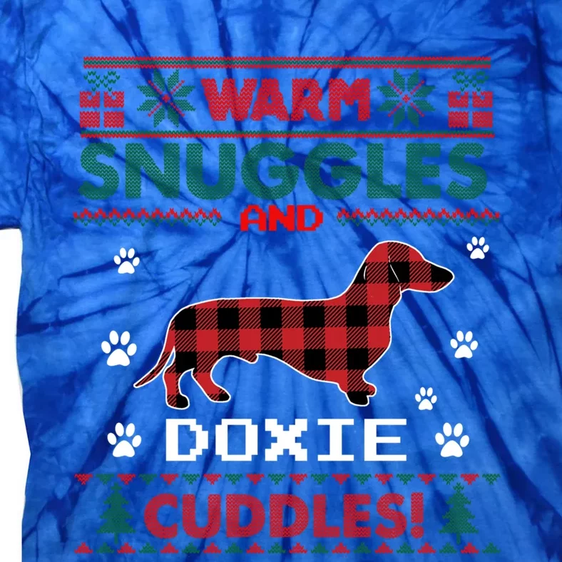 Doxie Lover Christmas Pajama Gift Ugly Christmas Sweater Funny Gift Tie-Dye T-Shirt