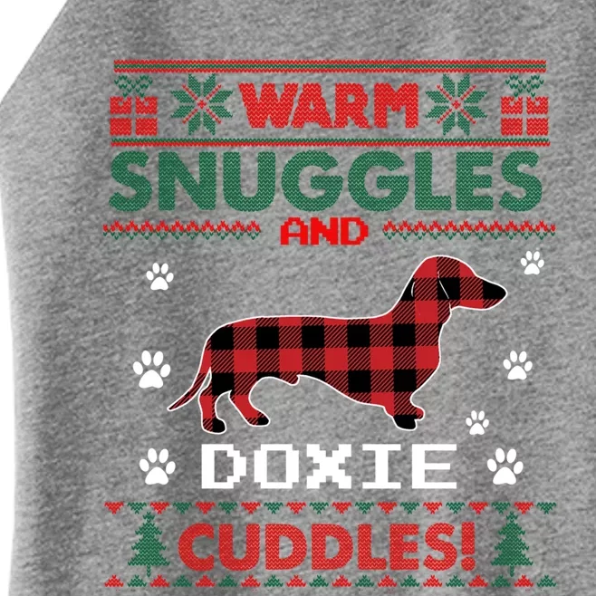 Doxie Lover Christmas Pajama Gift Ugly Christmas Sweater Funny Gift Women’s Perfect Tri Rocker Tank