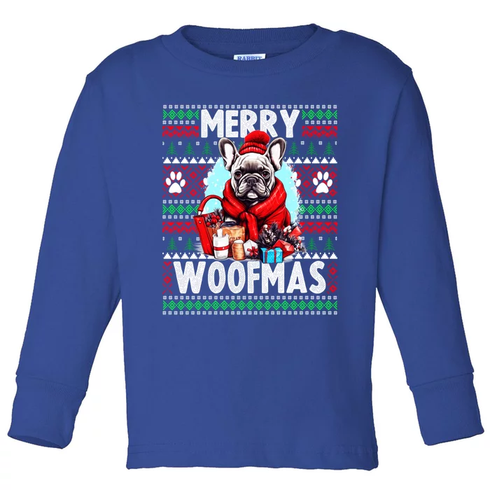 Dog Lover Christmas Ugly Christmas Sweater French Bulldog Gift Toddler Long Sleeve Shirt