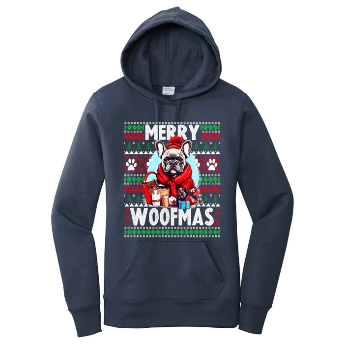 Dog Lover Christmas Ugly Christmas Sweater French Bulldog Gift Women's Pullover Hoodie