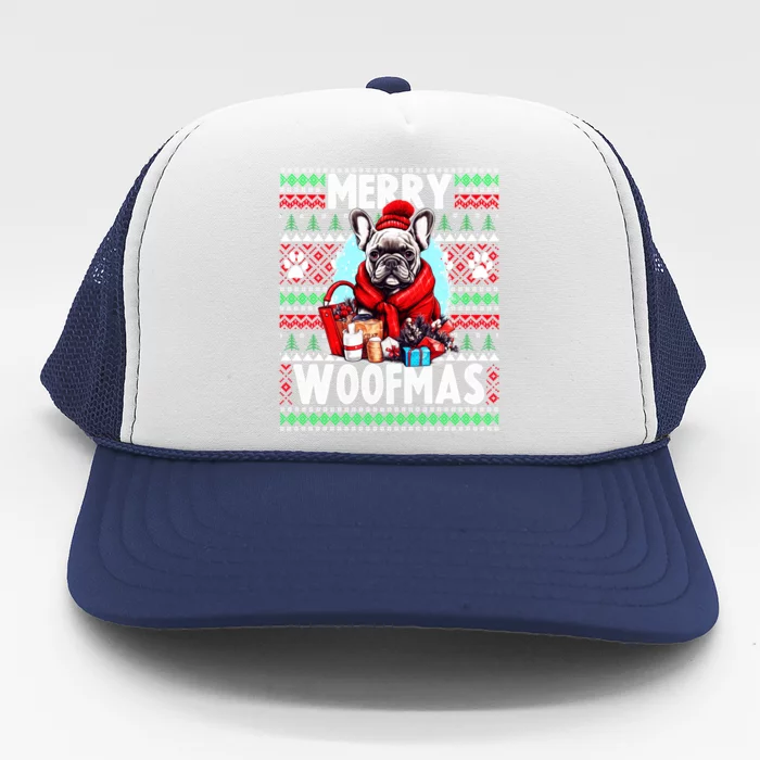 Dog Lover Christmas Ugly Christmas Sweater French Bulldog Gift Trucker Hat