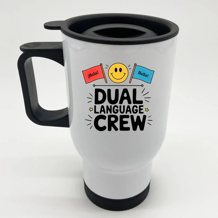 Dual Language Crew Front & Back Stainless Steel Travel Mug