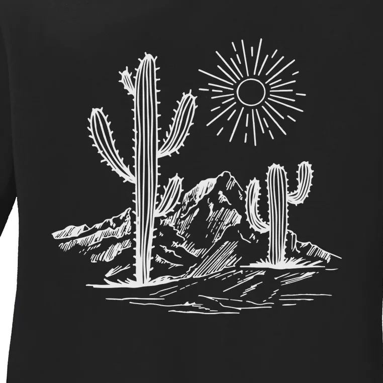 Desert Life Cactus Ladies Long Sleeve Shirt