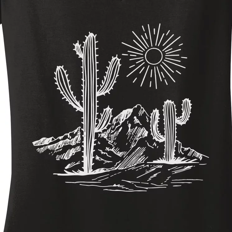 Desert Life Cactus Women's V-Neck T-Shirt