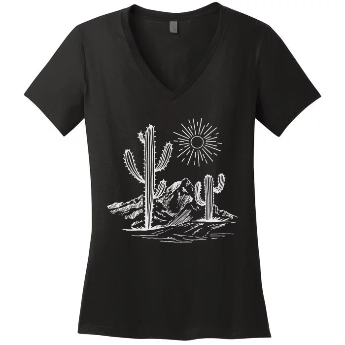 Desert Life Cactus Women's V-Neck T-Shirt