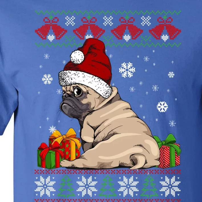 Dog Lovers Cute Frenchie Santa Hat Ugly Christmas Sweater Gift Tall T-Shirt