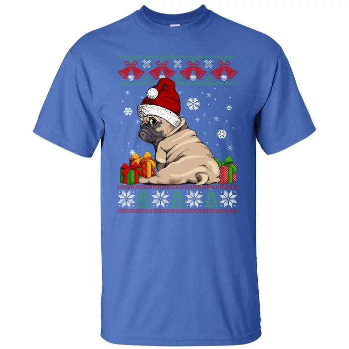 Dog Lovers Cute Frenchie Santa Hat Ugly Christmas Sweater Gift Tall T-Shirt