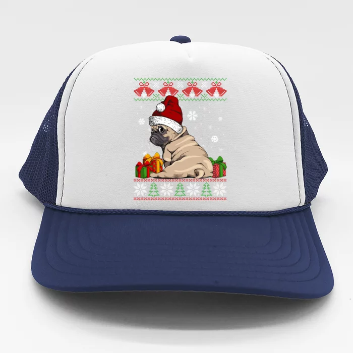 Dog Lovers Cute Frenchie Santa Hat Ugly Christmas Sweater Gift Trucker Hat