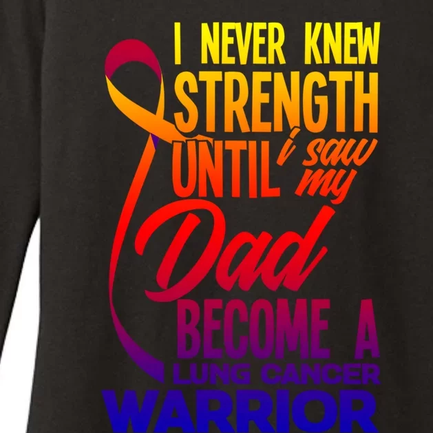 Dad Lung Cancer Warrior Son Daughter Of Lung Cancer Warrior Great Gift Womens CVC Long Sleeve Shirt