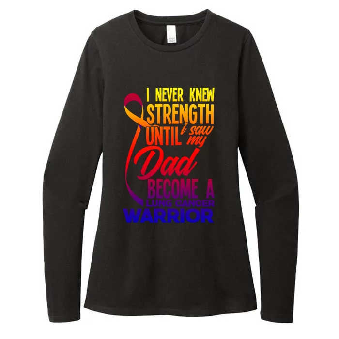 Dad Lung Cancer Warrior Son Daughter Of Lung Cancer Warrior Great Gift Womens CVC Long Sleeve Shirt