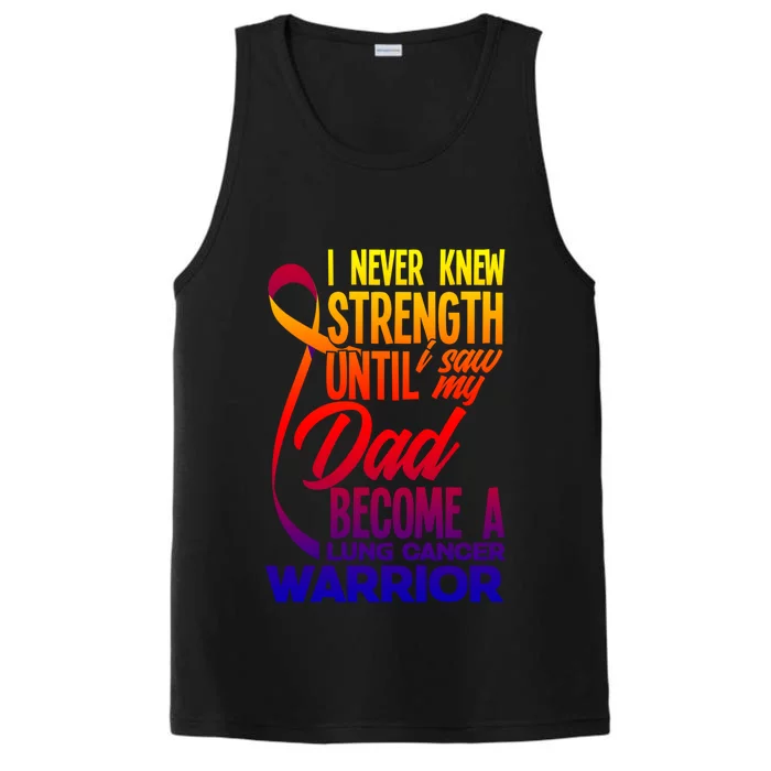 Dad Lung Cancer Warrior Son Daughter Of Lung Cancer Warrior Great Gift Performance Tank