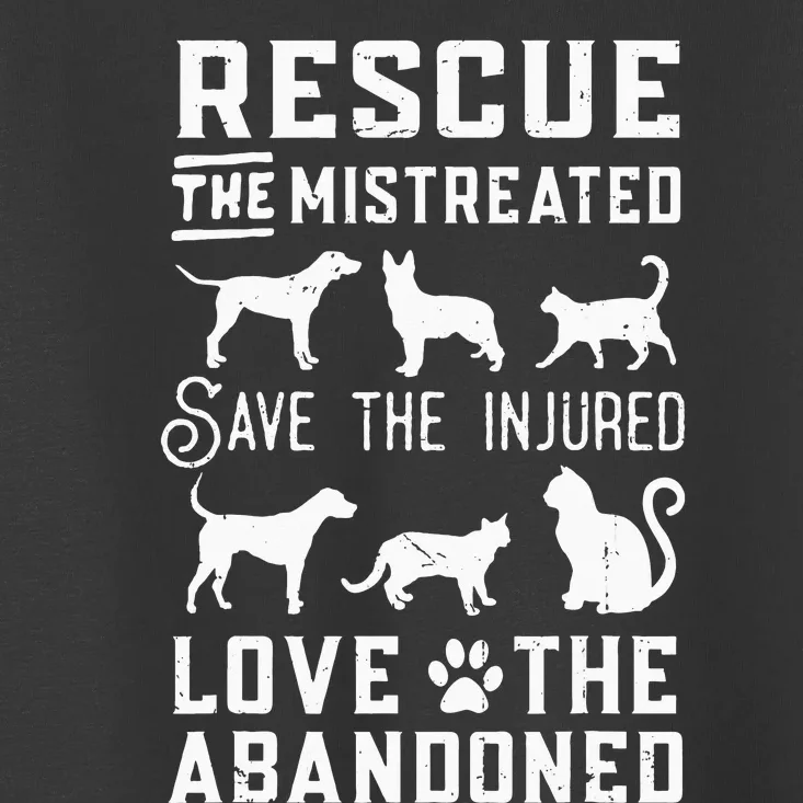 Dog Lover Cat Lover Rescue Save Love Animal Rescue Awareness Toddler T-Shirt