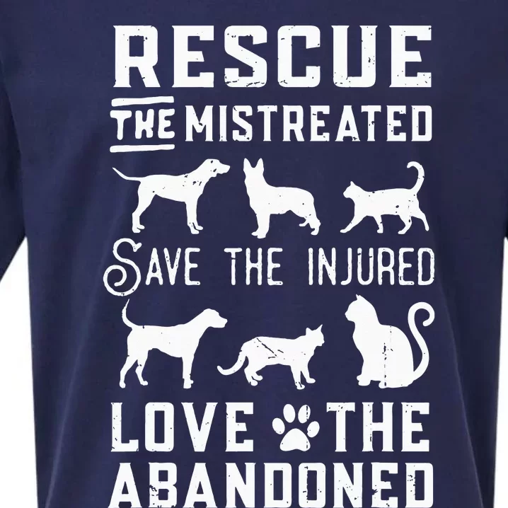 Dog Lover Cat Lover Rescue Save Love Animal Rescue Awareness Sueded Cloud Jersey T-Shirt