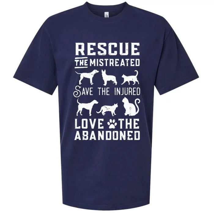 Dog Lover Cat Lover Rescue Save Love Animal Rescue Awareness Sueded Cloud Jersey T-Shirt