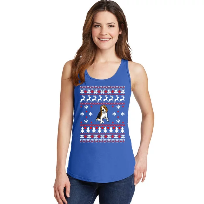 Dog Lover Christmas Funny Gift Beagle Ugly Christmas Cute Gift Ladies Essential Tank