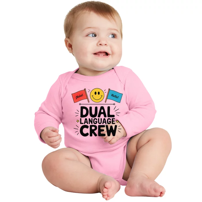 Dual Language Crew Baby Long Sleeve Bodysuit