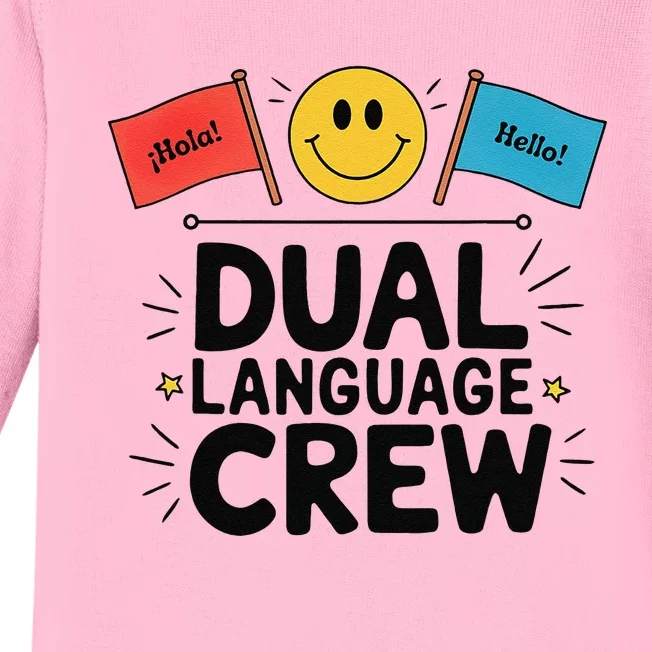 Dual Language Crew Baby Long Sleeve Bodysuit