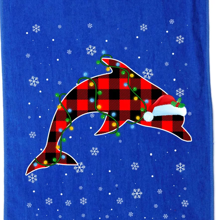 Dolphin Lover Christmas Santa Hat Cute Animals Xmas Lights Gift Platinum Collection Golf Towel