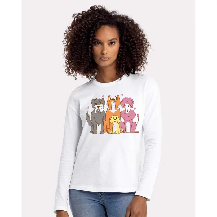 Dog Lover Cute Pet Gift Womens Cotton Relaxed Long Sleeve T-Shirt