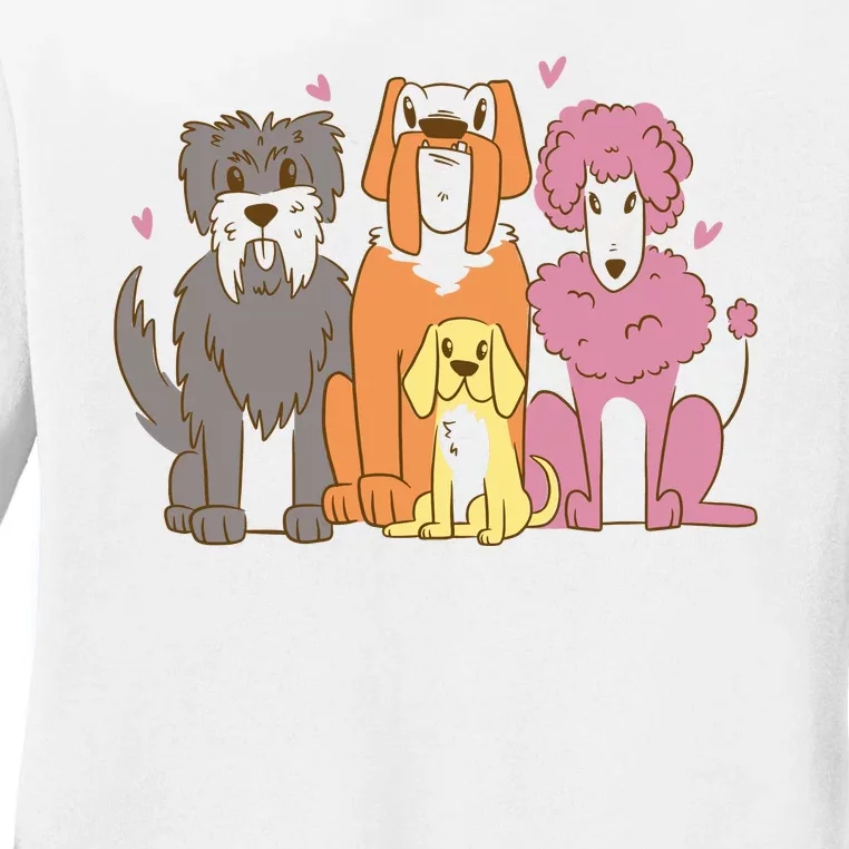 Dog Lover Cute Pet Gift Ladies Long Sleeve Shirt