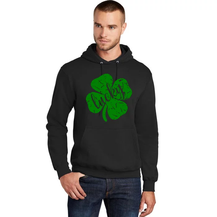 Distressed Lucky Clover St Patricks Day Cute Tall Hoodie