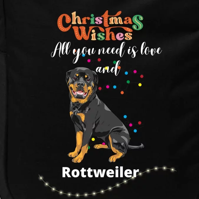 Dog Lovers' Christmas Wishes Rottweiler Xmas Greetings Gift Impact Tech Backpack