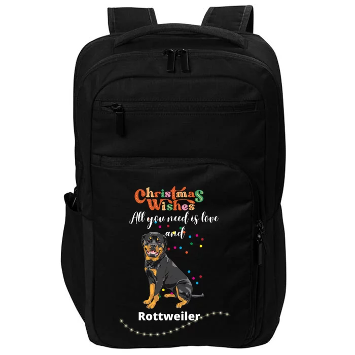 Dog Lovers' Christmas Wishes Rottweiler Xmas Greetings Gift Impact Tech Backpack