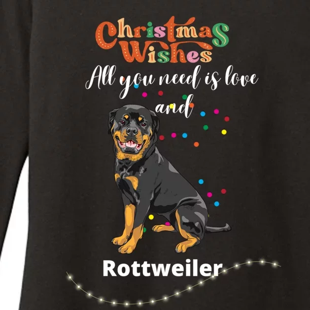 Dog Lovers' Christmas Wishes Rottweiler Xmas Greetings Gift Womens CVC Long Sleeve Shirt