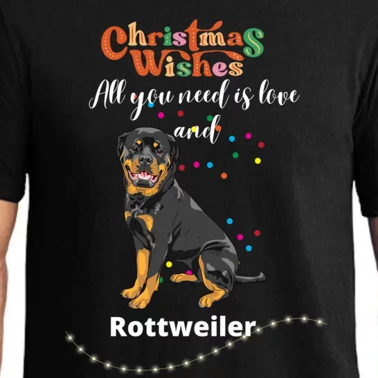 Dog Lovers' Christmas Wishes Rottweiler Xmas Greetings Gift Pajama Set