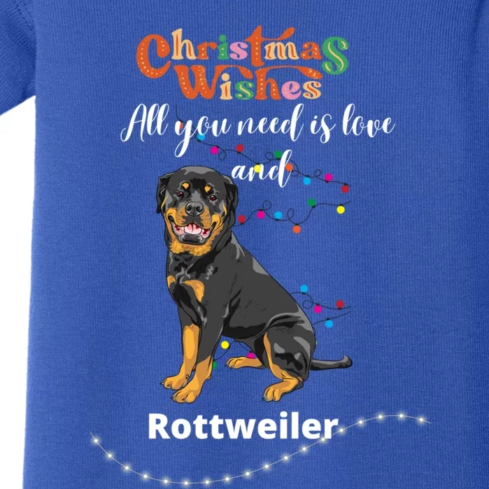 Dog Lovers' Christmas Wishes Rottweiler Xmas Greetings Gift Baby Bodysuit