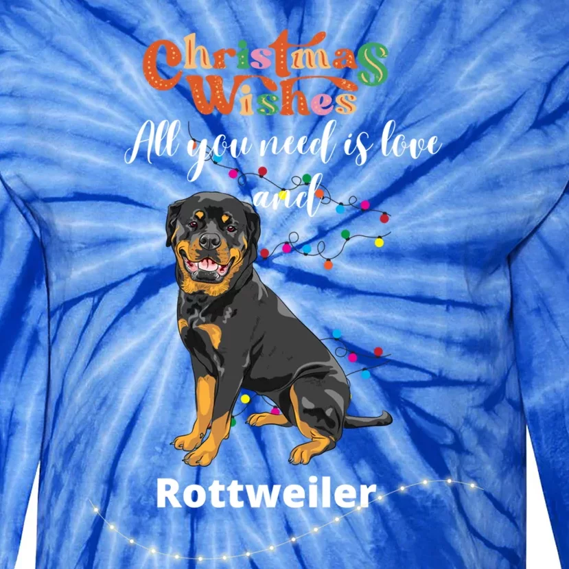 Dog Lovers' Christmas Wishes Rottweiler Xmas Greetings Gift Tie-Dye Long Sleeve Shirt