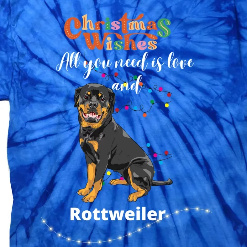 Dog Lovers' Christmas Wishes Rottweiler Xmas Greetings Gift Tie-Dye T-Shirt