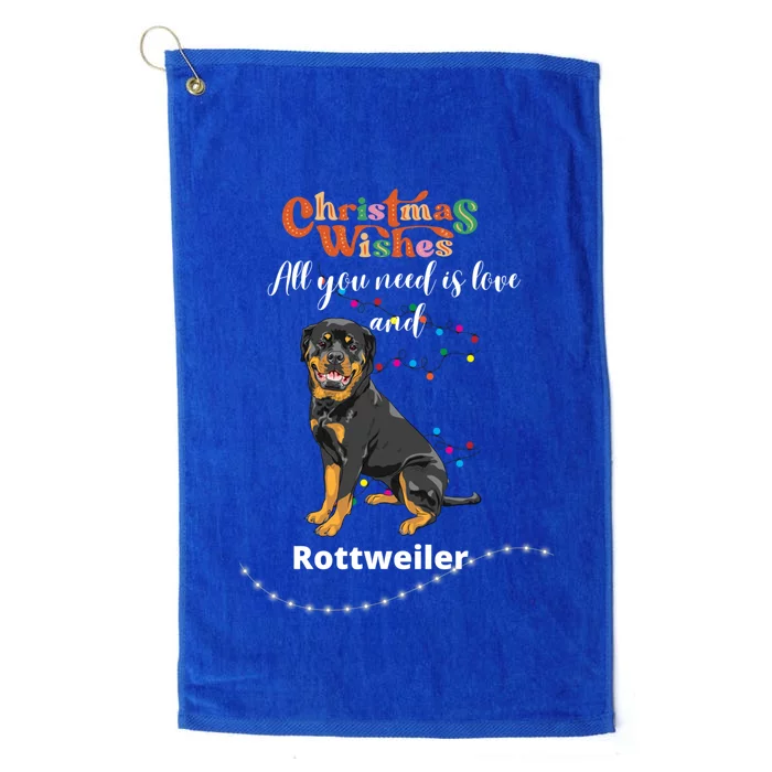 Dog Lovers' Christmas Wishes Rottweiler Xmas Greetings Gift Platinum Collection Golf Towel