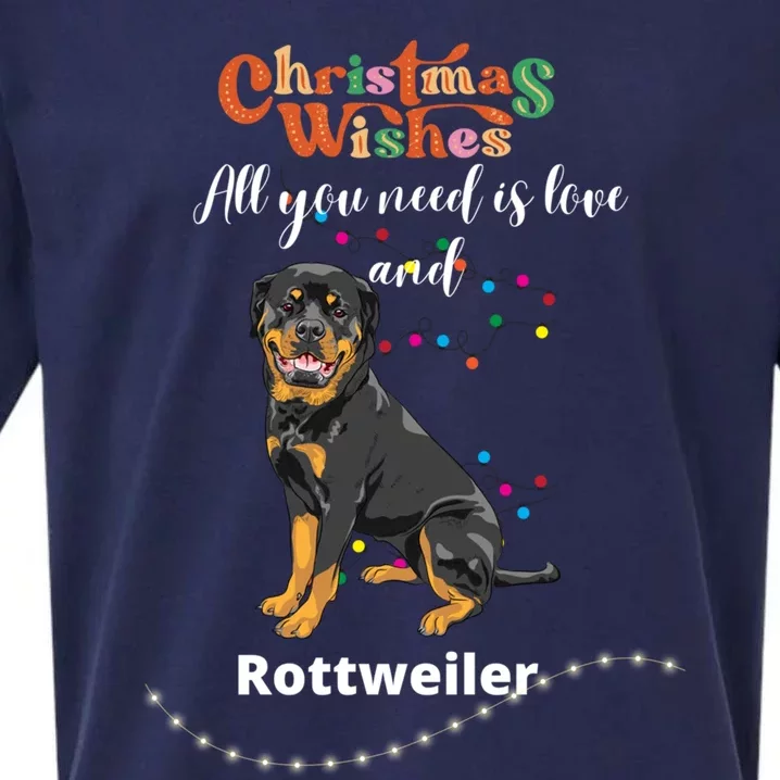 Dog Lovers' Christmas Wishes Rottweiler Xmas Greetings Gift Sueded Cloud Jersey T-Shirt