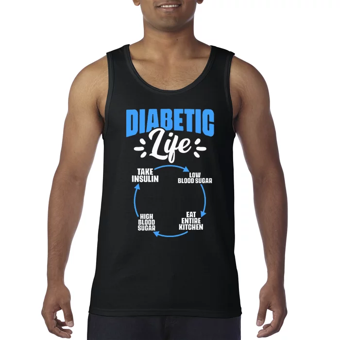 Diabetic Life Diabetes Warrior Diabetes Awareness Tank Top